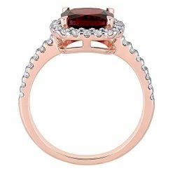 Stella Grace 10K Rose Gold Garnet & White Topaz Halo Ring -Stella Grace Sales unnamed file 1018