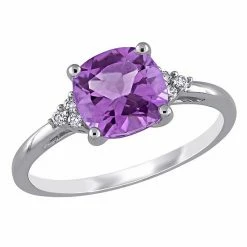Stella Grace 10k White Gold Amethyst & Diamond Accent Ring