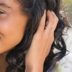 Stella Grace Sterling Silver 3/4 Carat T.W. Lab-Created Moissanite Semi-Eternity Band -Stella Grace Sales unnamed file 103