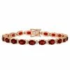 Stella Grace 18k Rose Gold Over Silver Garnet & White Sapphire Tennis Bracelet