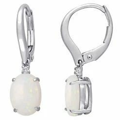 Stella Grace 10k White Gold Opal & Diamond Accent Drop Earrings