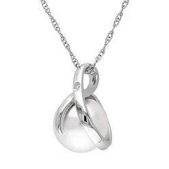 Stella Grace 10k White Gold Diamond Accent & Freshwater Cultured Pearl Pendant