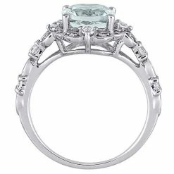 Stella Grace 14k White Gold Aquamarine, White Sapphire & Diamond Accent Vintage Halo Ring -Stella Grace Sales unnamed file 11