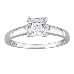 Stella Grace 10k White Gold Lab-Created White Sapphire Solitaire Ring