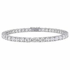 Stella Grace Sterling Silver Lab-Created White Sapphire Tennis Bracelet