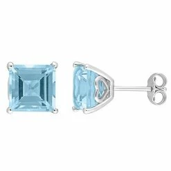 Stella Grace Sterling Silver & Gemstone Stud Earrings Blue Topaz -Stella Grace Sales unnamed file 1132