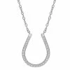 Stella Grace Sterling Silver 1/6 Carat T.W. Diamond Horseshoe Pendant Necklace