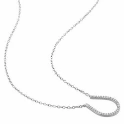 Stella Grace Sterling Silver 1/6 Carat T.W. Diamond Horseshoe Pendant Necklace -Stella Grace Sales unnamed file 1167
