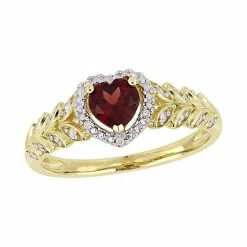 Stella Grace 10K Gold Heart Gemstone & Diamond Accent Ring Garnet -Stella Grace Sales unnamed file 1196