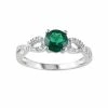 Stella Grace Lab-Created Emerald And 1/10 Carat T.W. Diamond Engagement Ring In 10k White Gold