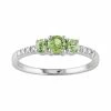 Stella Grace 10k White Gold Peridot And Diamond Accent 3-Stone Ring