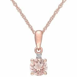 Stella Grace 10k Rose Gold Morganite & Diamond Accent Drop Pendant Necklace