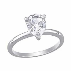 Stella Grace 10k White Gold Pear-Cut Lab-Created White Sapphire Solitaire Ring