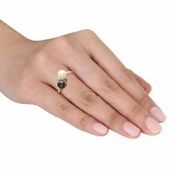Stella Grace 10k Gold Dyed Black & White Freshwater Cultured Pearl Ring -Stella Grace Sales unnamed file 1303