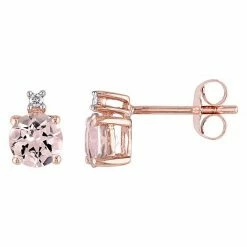 Stella Grace 10k Rose Gold Morganite & Diamond Accent Stud Earrings