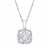 Stella Grace 10K Gold Aquamarine & 1/10 Ct. Diamond Pendant Necklace