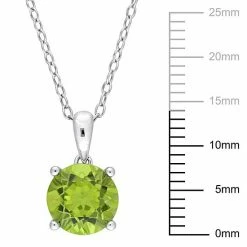 Stella Grace Sterling Silver & Gemstone Round Stud Pendant Necklace Blue Topaz -Stella Grace Sales unnamed file 1347