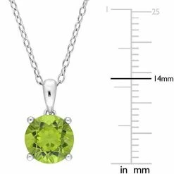 Stella Grace Sterling Silver & Gemstone Round Stud Pendant Necklace Blue Topaz -Stella Grace Sales unnamed file 1348