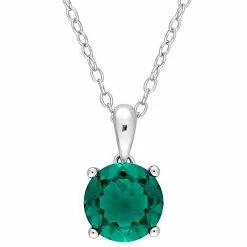 Stella Grace Sterling Silver & Gemstone Round Stud Pendant Necklace Blue Topaz -Stella Grace Sales unnamed file 1352