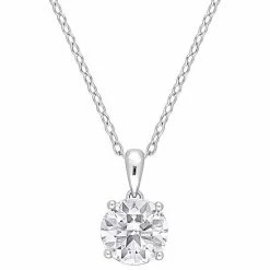 Stella Grace Sterling Silver & Gemstone Round Stud Pendant Necklace Blue Topaz -Stella Grace Sales unnamed file 1356