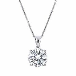 Stella Grace 14k White Gold 2 Carat T.W. Lab-Created Moissanite Solitaire Pendant Necklace