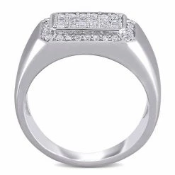 Stella Grace Men's Sterling Silver White Sapphire Square Ring -Stella Grace Sales unnamed file 1413