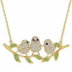 Stella Grace 1 2/5 Carat T.W. Lab-Created White Sapphire & Tsavorite Chick Necklace