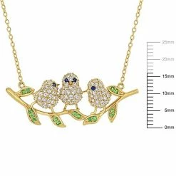 Stella Grace 1 2/5 Carat T.W. Lab-Created White Sapphire & Tsavorite Chick Necklace -Stella Grace Sales unnamed file 1425