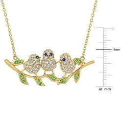 Stella Grace 1 2/5 Carat T.W. Lab-Created White Sapphire & Tsavorite Chick Necklace -Stella Grace Sales unnamed file 1426