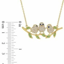 Stella Grace 1 2/5 Carat T.W. Lab-Created White Sapphire & Tsavorite Chick Necklace -Stella Grace Sales unnamed file 1428