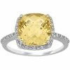 Stella Grace Sterling Silver Citrine & 1/10 Carat T.W. Diamond Halo Ring