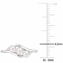 Stella Grace Sterling Silver Freshwater Cultured Pearl & Diamond Accent Bypass Ring -Stella Grace Sales unnamed file 1479