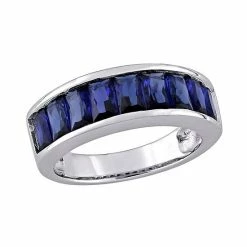 Stella Grace Sterling Silver Lab-Created Sapphire Anniversary Band