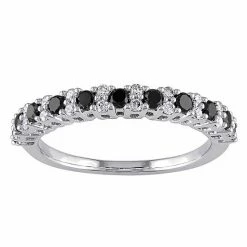 Stella Grace 10k White Gold 1/2 Carat T.W Black & White Diamond Anniversary Band Ring