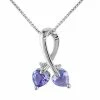 Stella Grace Tanzanite & Diamond Accent Sterling Silver Pendant Necklace