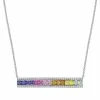 Stella Grace Sterling Silver Multicolor Lab-Created Sapphire Necklace