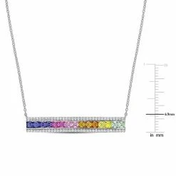 Stella Grace Sterling Silver Multicolor Lab-Created Sapphire Necklace -Stella Grace Sales unnamed file 1535