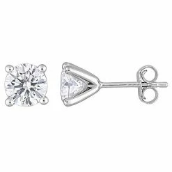 Stella Grace Sterling Silver 2 Carat T.W. Lab-Created Moissanite Solitaire Stud Earrings