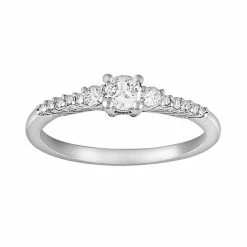 Stella Grace Sterling Silver Lab-Created White Sapphire And Diamond Accent Ring