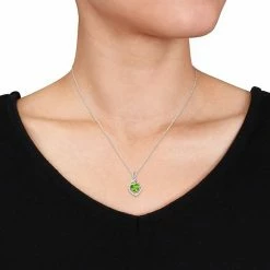 Stella Grace Sterling Silver Peridot & Diamond Accent Heart Twist Pendant Necklace -Stella Grace Sales unnamed file 1554