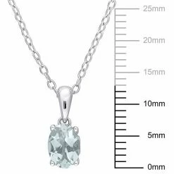 Stella Grace Sterling Silver & Gemstone Oval Stud Pendant Necklace Blue Topaz 17 Stella Grace Sterling Silver & Gemstone Oval Stud Pendant Necklace Blue Topaz -Stella Grace Sales unnamed file 1585