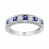 Stella Grace Sterling Silver Lab-Created Blue And White Sapphire Stack Ring