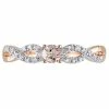 Stella Grace Rose Rhodium-Plated Sterling Silver Morganite And Diamond Accent Infinity Ring