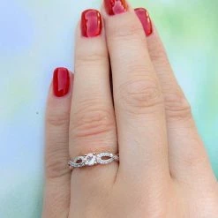 Stella Grace Rose Rhodium-Plated Sterling Silver Morganite And Diamond Accent Infinity Ring -Stella Grace Sales unnamed file 1609