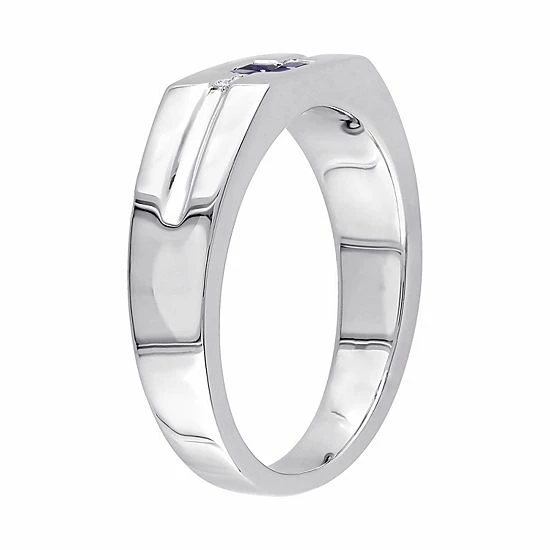 Men's Stella Grace Sterling Silver Diamond Accent & Sapphire Ring 2 Men's Stella Grace Sterling Silver Diamond Accent & Sapphire Ring - Image 2