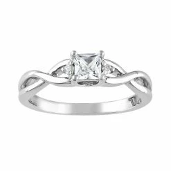 Stella Grace Sterling Silver Lab-Created White Sapphire And Diamond Accent Infinity Ring