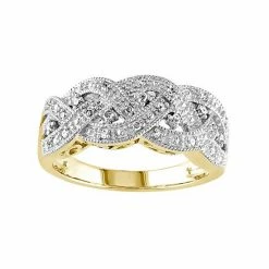 Stella Grace 1/8 Carat T.W. Diamond Rhodium-Plated Sterling Silver Scalloped Woven Ring Rose -Stella Grace Sales unnamed file 1660