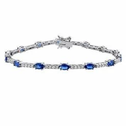 Stella Grace Sterling Silver Lab-Created Blue & White Sapphire Bracelet