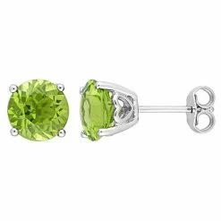Stella Grace Sterling Silver & Gemstone Round Stud Earrings White Topaz