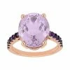 Stella Grace Rose Gold Tone Sterling Silver Rose De France Amethyst Ring